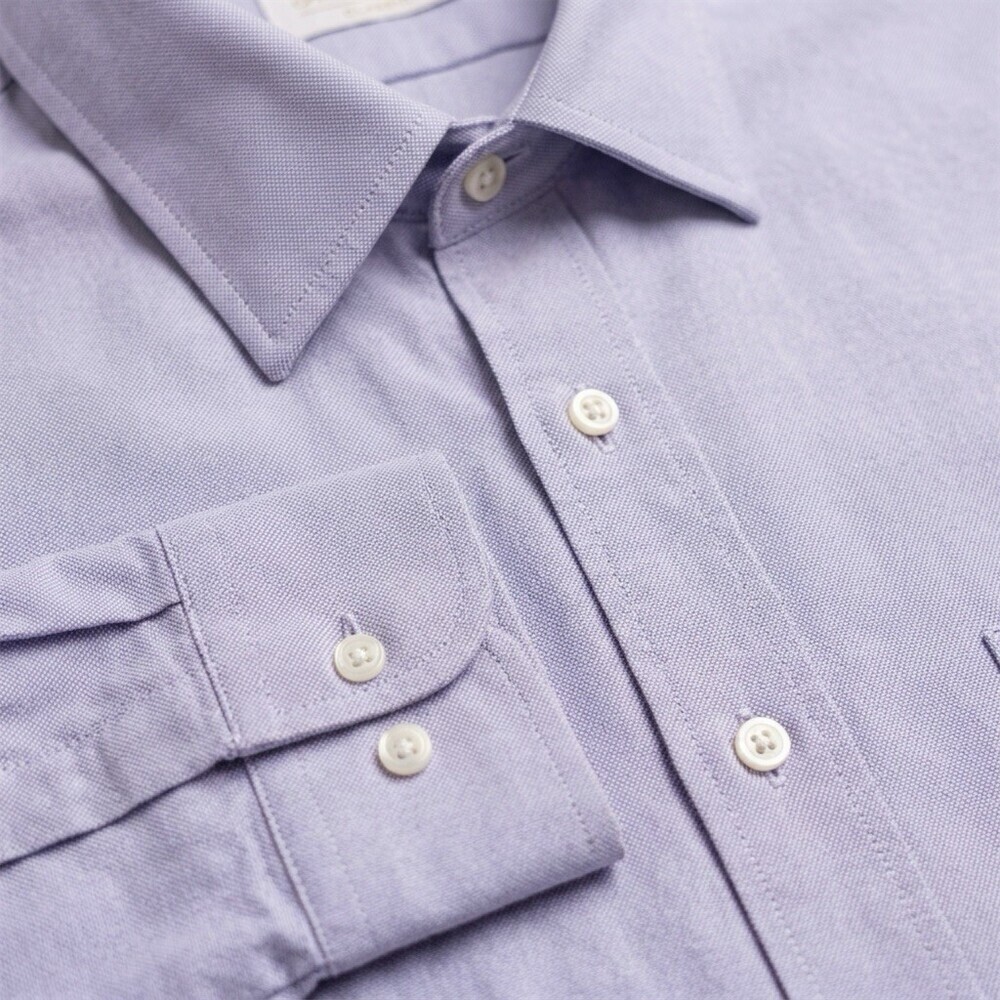 Roundtree & Yorke Dress Shirt Mens 17.5 34/35 Purple Slim Button-Down - Picture 6 of 8